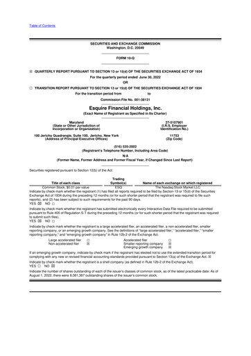 Thumbnail Esquire Financial Holdings 10-Q Quarterly Report FY2022 