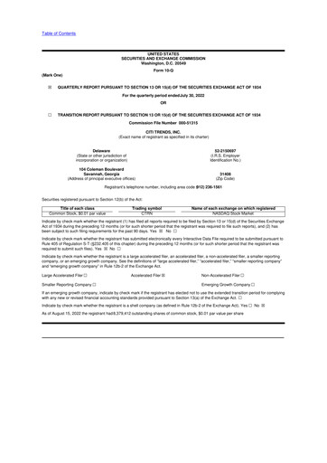 Thumbnail Citi Trends, Inc. 10-Q Quarterly Report FY 