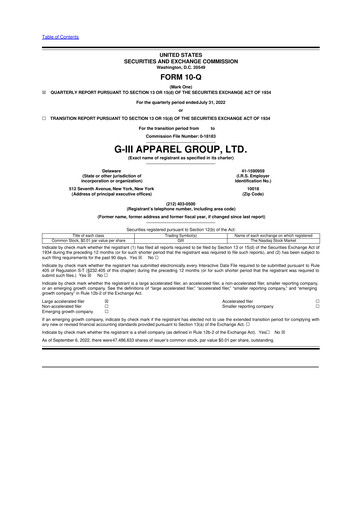 Vorschaubild G-III Apparel Group 10-Q Quartalsbericht 2022 