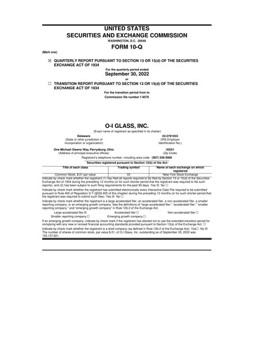 Thumbnail O-I Glass
 10-Q Quarterly Report FY2022 