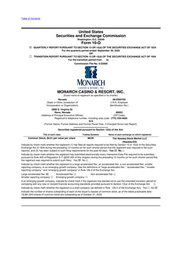 Thumbnail Monarch Casino & Resort 10-Q Quarterly Report FY2022 