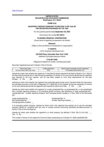 Thumbnail Flushing Financial Corp 10-Q Quarterly Report FY2022 