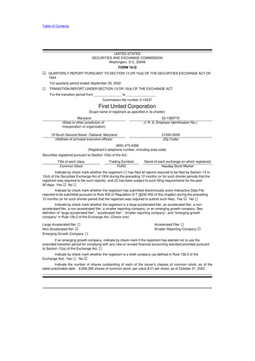 Thumbnail First United Corporation 10-Q Quarterly Report FY2022 