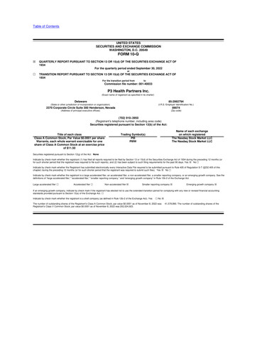 Thumbnail P3 Health Partners 10-Q Quarterly Report FY2022 