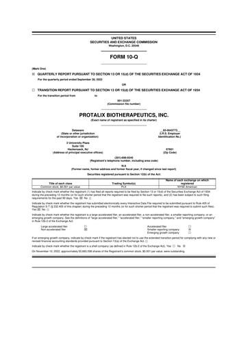 Thumbnail Protalix BioTherapeutics
 10-Q Quarterly Report FY 