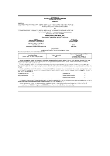 Thumbnail WhiteHorse Finance 10-Q Quarterly Report FY2022 