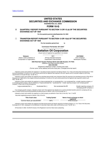 Vorschaubild Battalion Oil 10-Q Quartalsbericht 2022 