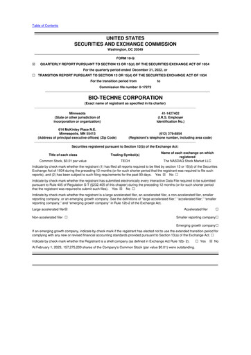 Vorschaubild Bio-Techne 10-Q Quartalsbericht 2023 