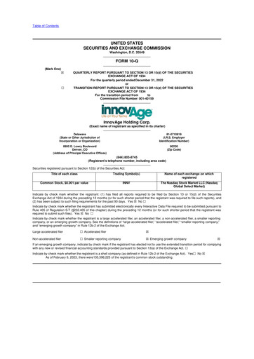 Thumbnail InnovAge 10-Q Quarterly Report FY2023 
