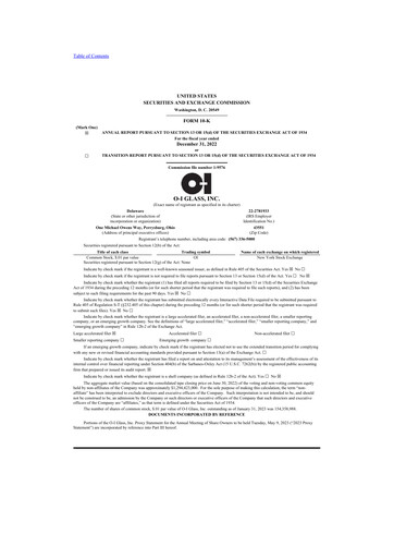 Thumbnail O-I Glass
 10-K Annual Report 2022