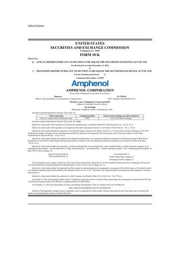 Thumbnail Amphenol 10-K Annual Report 2022