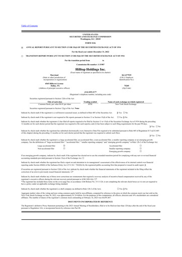 Thumbnail Hilltop Holdings 10-K Annual Report 2022