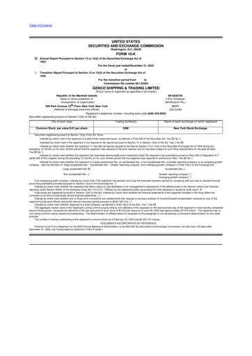 Thumbnail Genco Shipping & Trading 10-K Annual Report 2022