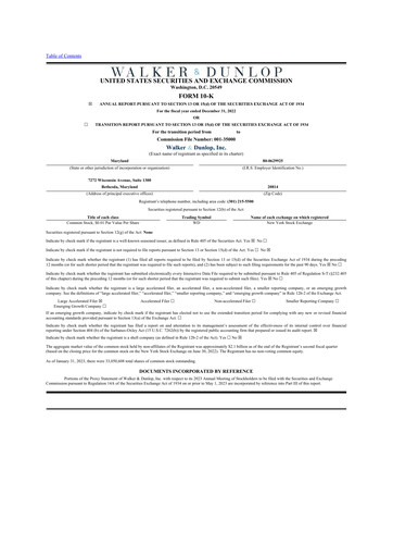 Thumbnail Walker & Dunlop

 10-K Annual Report 2022