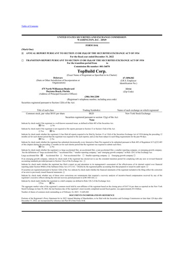 Thumbnail TopBuild 10-K Annual Report 2022