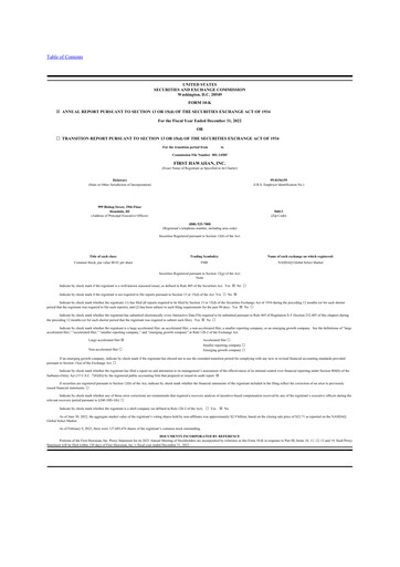 Thumbnail First Hawaiian Bank
 10-K Annual Report 2022