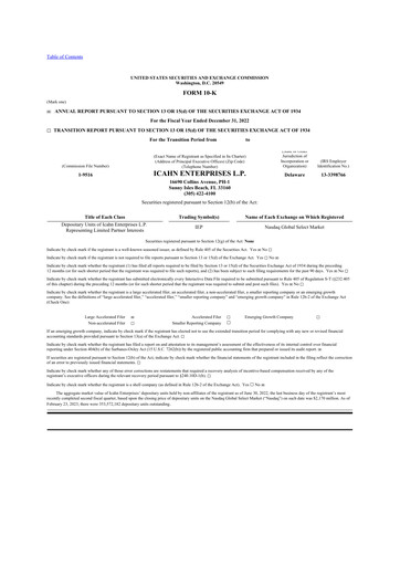 Thumbnail Icahn Enterprises
 10-K Annual Report 2021