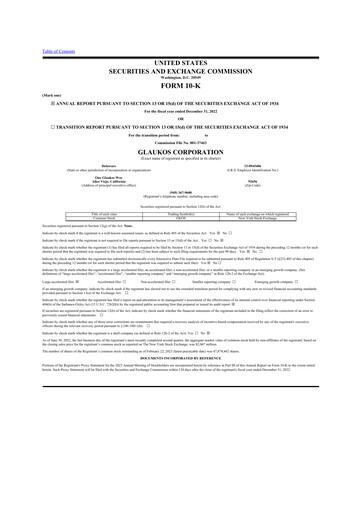 Thumbnail Glaukos 10-K Annual Report 2022