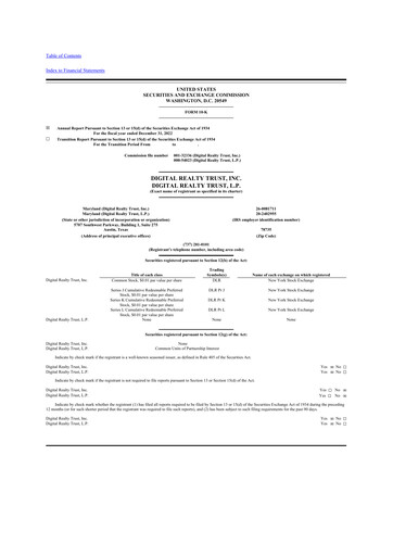 Thumbnail Digital Realty 10-K Annual Report 