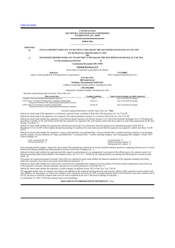 Thumbnail Global Partners LP 10-K Annual Report 2022