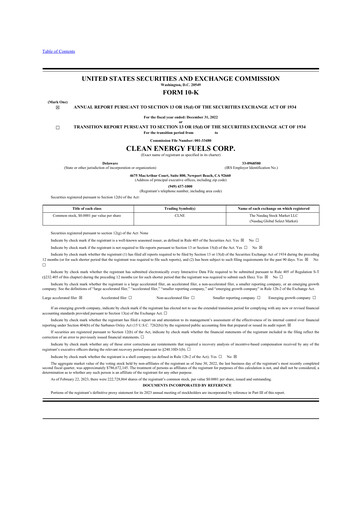 Thumbnail Clean Energy Fuels 10-K Annual Report 2022