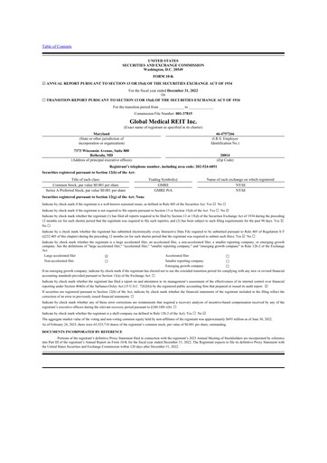 Thumbnail Global Medical REIT
 10-K Annual Report 2022