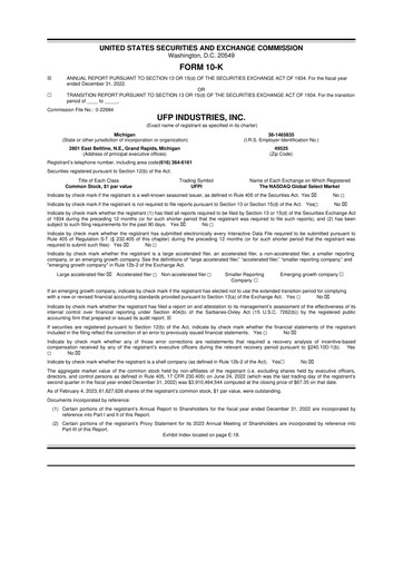 Thumbnail UFP Industries
 10-K Annual Report 2022