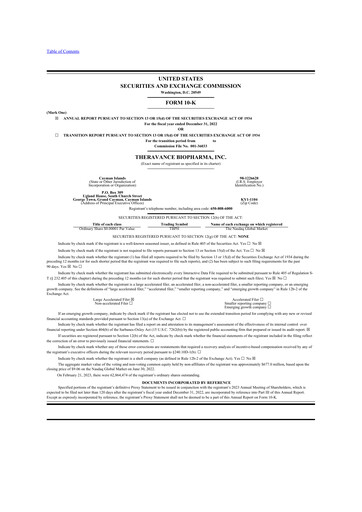 Thumbnail Theravance Biopharma
 10-K Annual Report 2022