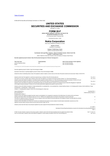 Vorschaubild Nokia 20-F Jahresbericht 2022