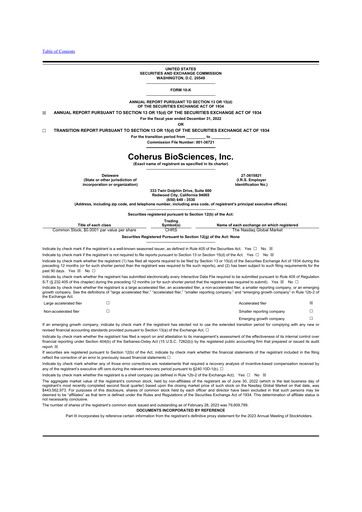 Thumbnail Coherus BioSciences
 10-K Annual Report 2022