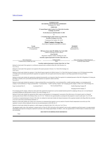 Thumbnail 22nd Century Group
 10-K Annual Report 2022