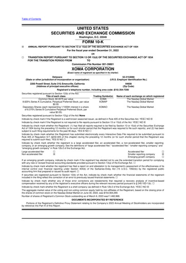 Miniature XOMA Royalty 10-K Rapport annuel 2022