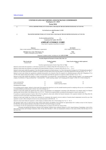 Thumbnail Amplify Energy
 10-K Annual Report 2022