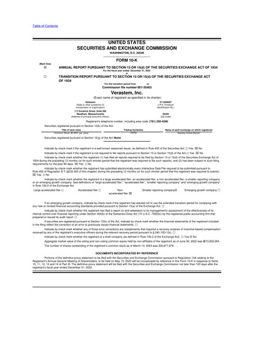 Thumbnail Verastem Oncology
 10-K Annual Report 2022