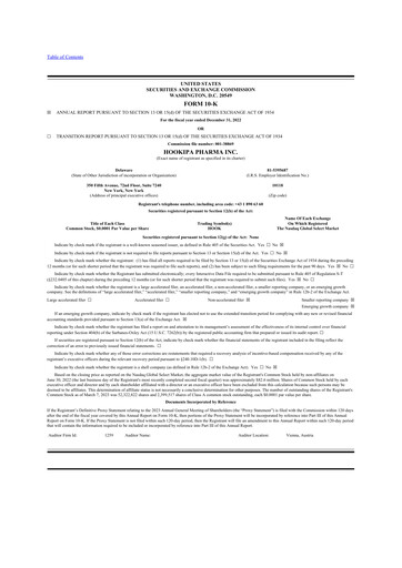 Miniature HOOKIPA Pharma 10-K Rapport annuel 2022