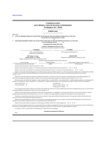 Vorschaubild Armata Pharmaceuticals 10-K Jahresbericht 2022