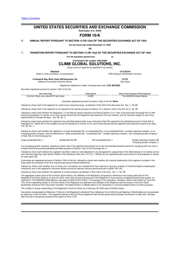Miniature Climb Global Solutions 10-K Rapport annuel 2022