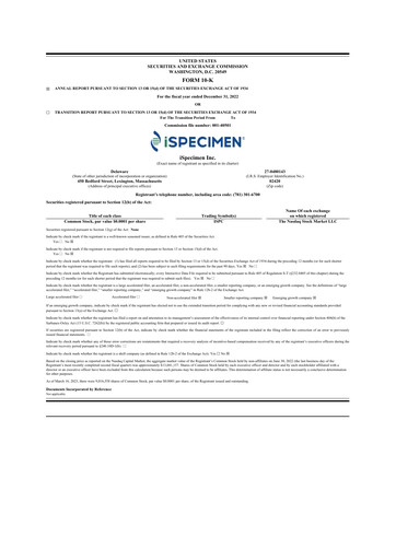 Vorschaubild iSpecimen 10-K Jahresbericht 2022