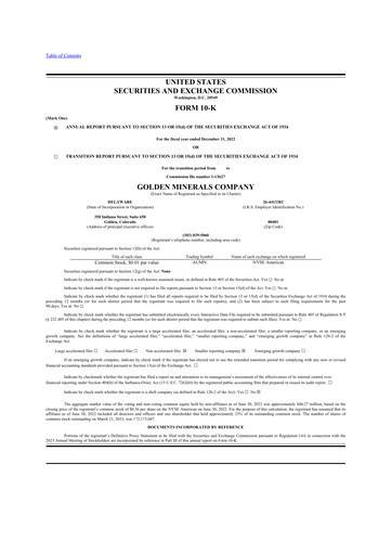 Thumbnail Golden Minerals
 10-K Annual Report 2022