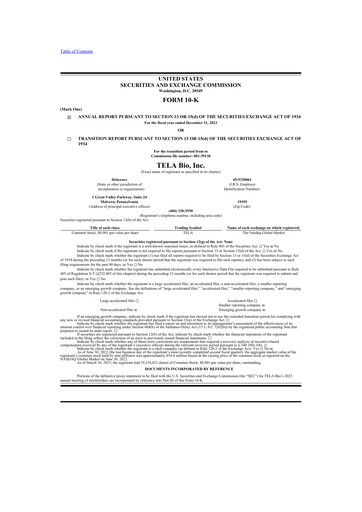 Thumbnail TELA Bio 10-K Annual Report 2022