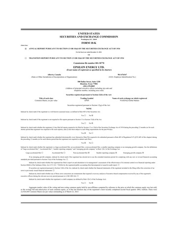 Thumbnail Epsilon Energy 10-K Annual Report 2022