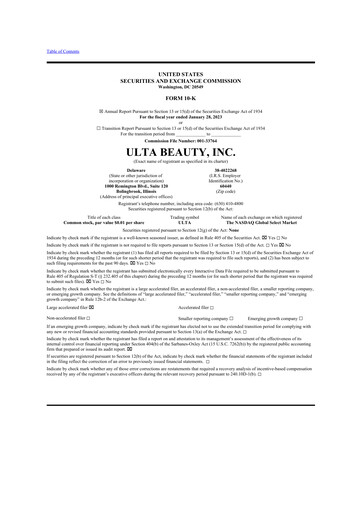 Thumbnail ULTA Beauty
 10-K Annual Report 2022