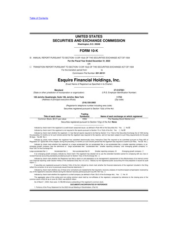 Thumbnail Esquire Financial Holdings 10-K Annual Report 2022