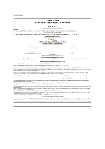 Thumbnail Ampio Pharmaceuticals 10-K Annual Report 2022