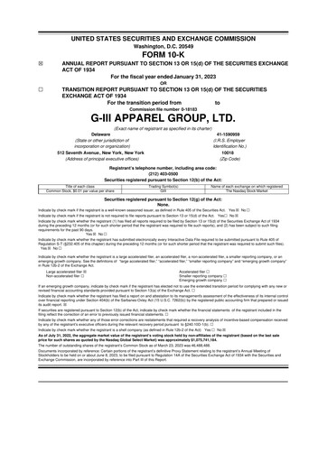 Vorschaubild G-III Apparel Group 10-K Jahresbericht 2022