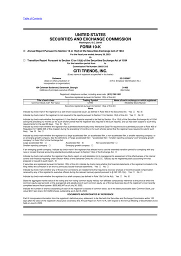 Thumbnail Citi Trends, Inc. 10-K Annual Report 