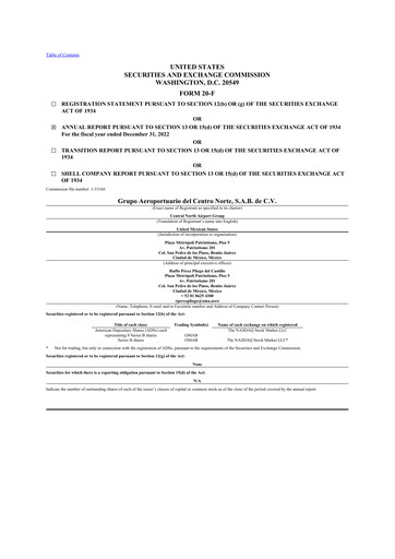 Thumbnail Grupo Aeroportuario Centro Norte
 20-F Annual Report 