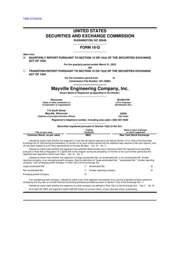 Thumbnail Mayville Engineering Company 10-Q Quarterly Report FY2023 