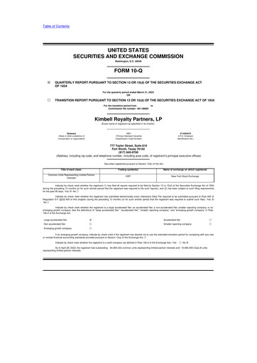 Thumbnail Kimbell Royalty Partners 10-Q Quarterly Report FY2023 