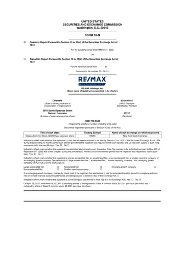 Thumbnail RE/MAX Holdings 10-Q Quarterly Report FY2023 